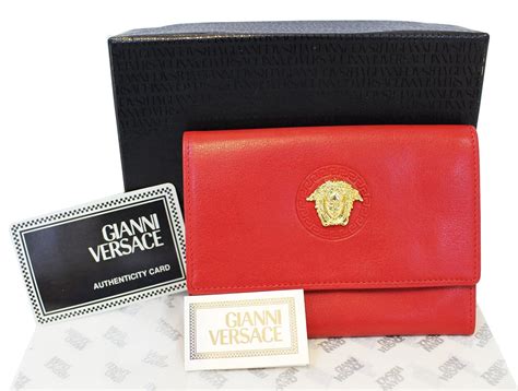 versace collection red wallet